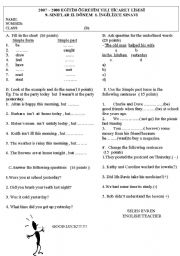 English Worksheet: 9th grade exam