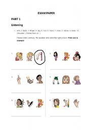 English Worksheet: body parts