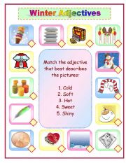 English Worksheet: Winter Adjectives