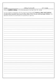 English Worksheet: Writing practice