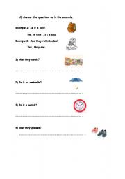 English Worksheet: To be questions