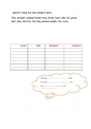 English Worksheet: physical appearance