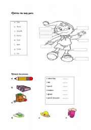 English worksheet: quiz 4 4th class part 2