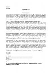 English Worksheet: US Violence