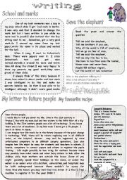 English Worksheet: writing and grammar