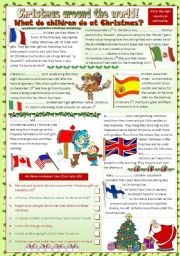 English Worksheet: Christmas around the world