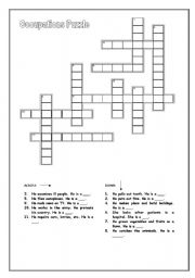 English worksheet: Occupations puzzle