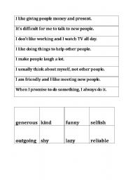 English Worksheet: Personality Adjectives
