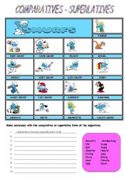 English Worksheet: comparatives and superlatives