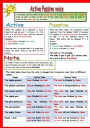 English Worksheet: active passive 