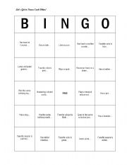 Getting to Know you Bingo