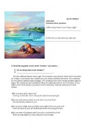 English Worksheet: Dreams