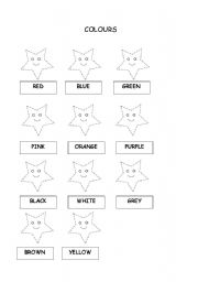 English Worksheet: Colour the Stars