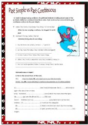 English Worksheet: Past simple vs past continuous.