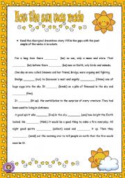 English Worksheet: How the sun was made