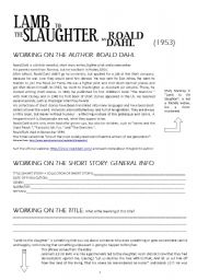 English Worksheet: LAMB TO THE SLAUGHTER_Roald Dahl