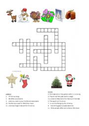 English worksheet: Christmas crosswords