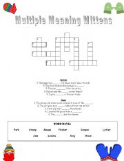 English worksheet: Multiple Meaning Mittens