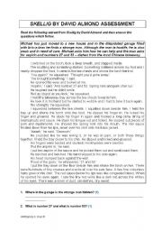 English Worksheet: Skellig