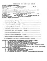 English Worksheet: grammar exercise