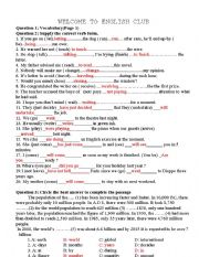 English Worksheet: English club