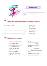 English worksheet: likes  and dislikes 2