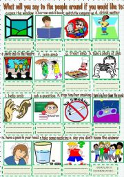 English Worksheet: What will you say or ask in different SOCIAL or ACADEMIC situations? Let us practise and remember!