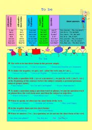 English Worksheet: verbs to be