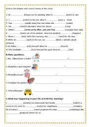 English Worksheet: What were you doing ? Past Continuous