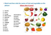 English Worksheet: Fruit & Vegetables