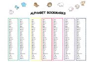 alphabet bookmarks