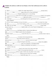 English Worksheet: Grammar past tanses