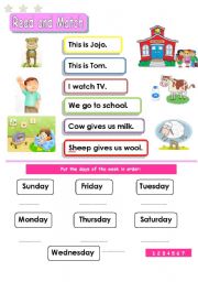 English Worksheet: read and match