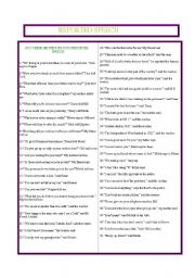 English Worksheet: reported speech