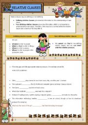 English Worksheet: relative clauses