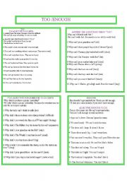 English Worksheet: TOO ENOUGH 