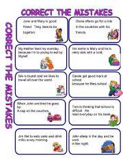 English Worksheet: CORRECT THE MISTAKE