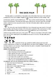 English Worksheet: THE DATE PALM