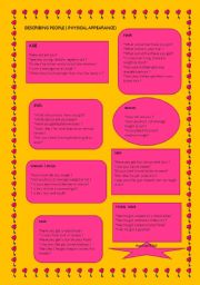 English Worksheet: Describing people( physical appearance)