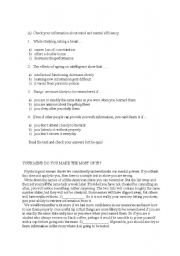 English Worksheet: reading activities