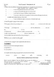 English Worksheet: Education for all