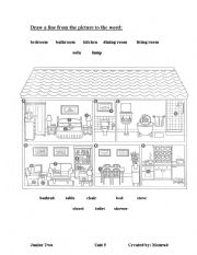 English Worksheet: Rooms and furniture