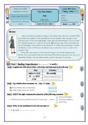 English Worksheet: 8 TH Form DS (Term 1) 2011-2012