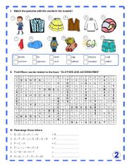 English Worksheet: CLOTHES EXERCISES