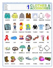 English Worksheet: CLOTHES