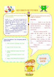 English Worksheet: REVISION OF TENSES