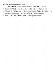 English Worksheet: has/have