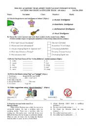 English Worksheet: exam