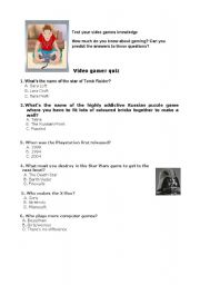 English Worksheet: video games - quiz