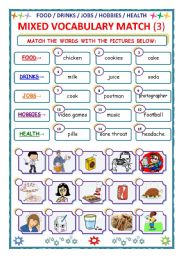 MIXED VOCABULARY - MATCH - Part 3